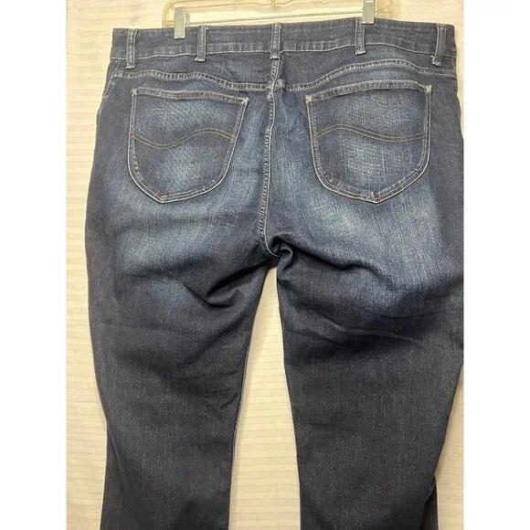 Lee Riders Midrise Bootcut Jeans Womens 22W Dark Wash Stretch Denim Cotton Blend - Picture 6 of 16